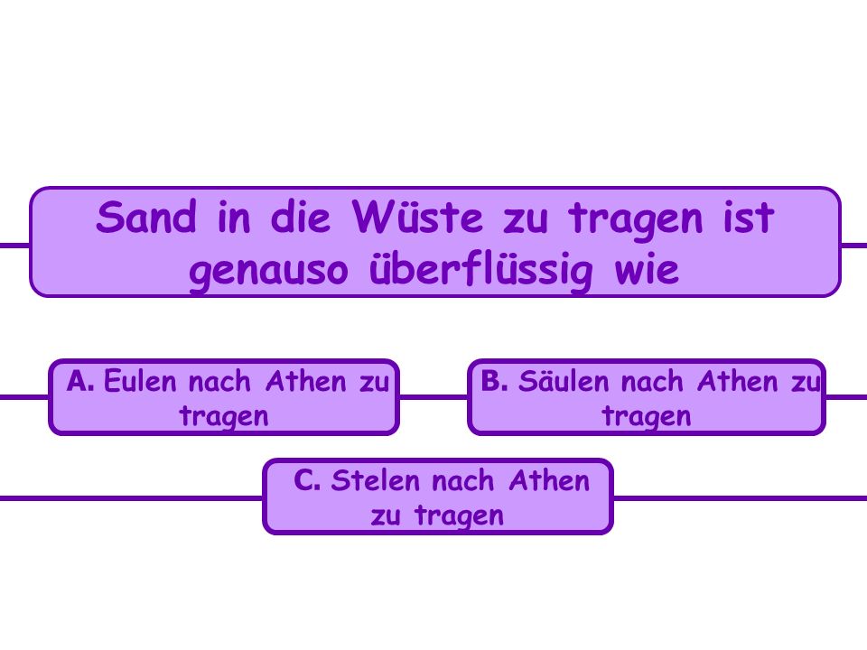 Sand in die Wüste zu tragen ist genauso überflüssig wie