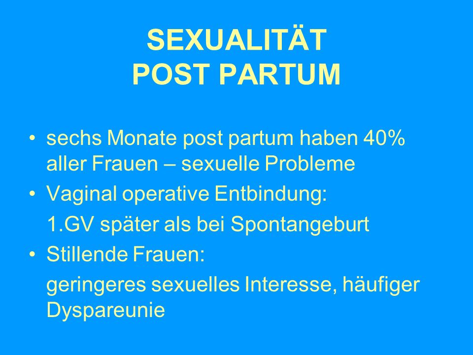 SEXUALITÄT POST PARTUM