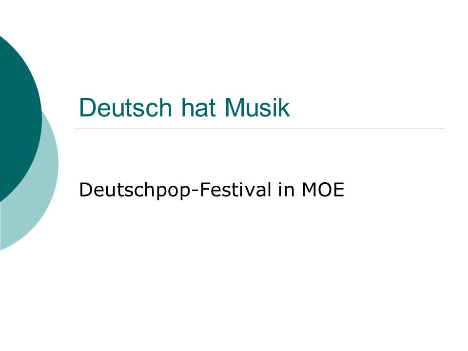 Deutschpop-Festival in MOE