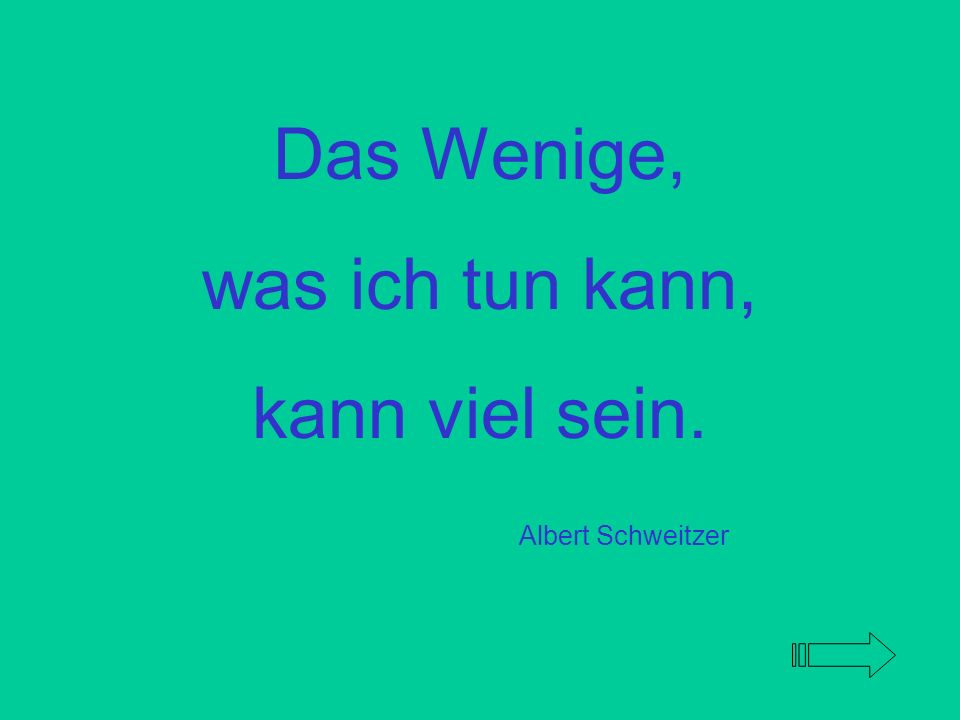 Das Wenige, was ich tun kann, kann viel sein. Albert Schweitzer