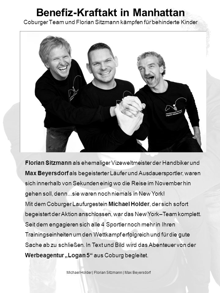 Benefiz-Kraftakt in Manhattan Coburger Team und Florian Sitzmann kämpfen für behinderte Kinder