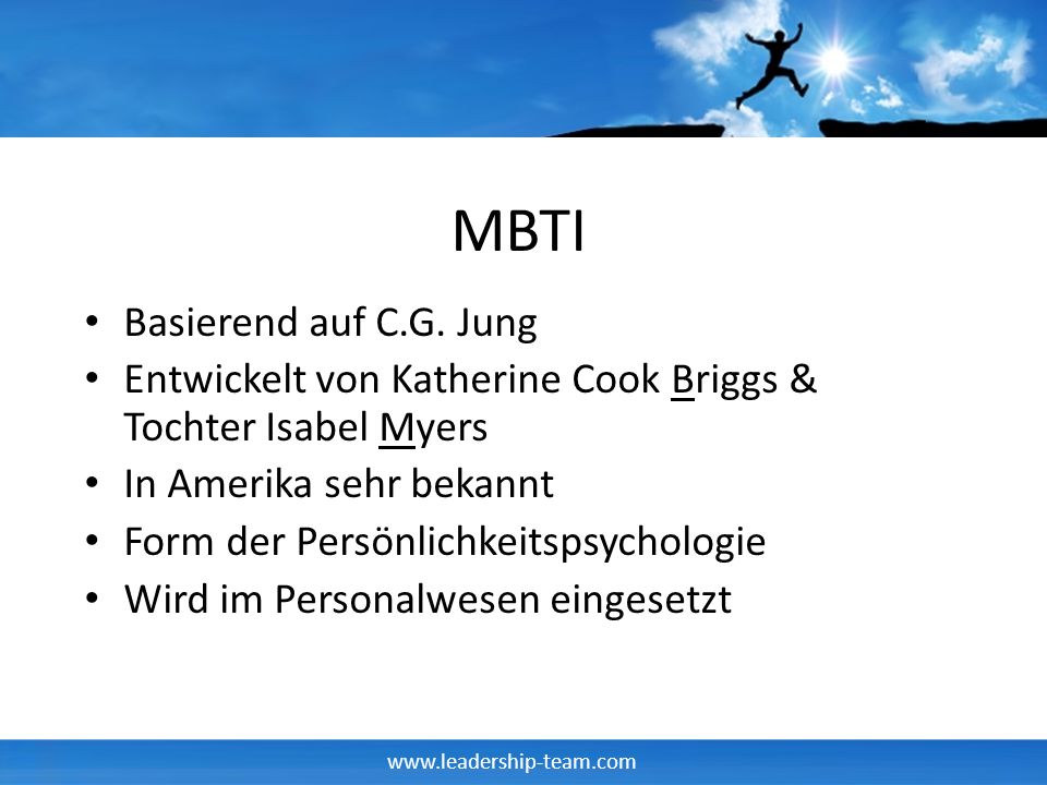 MBTI Basierend auf C.G. Jung