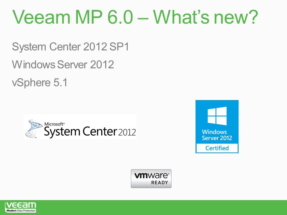 Veeam MP 6.0 – What’s new System Center 2012 SP1 Windows Server 2012