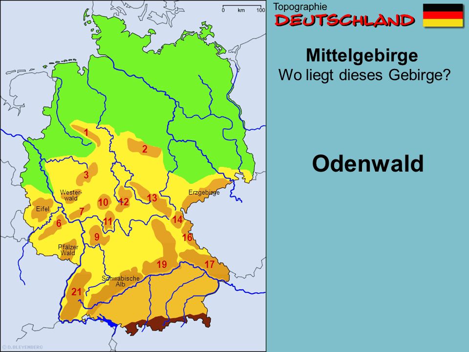 Odenwald Mittelgebirge Wo liegt dieses Gebirge