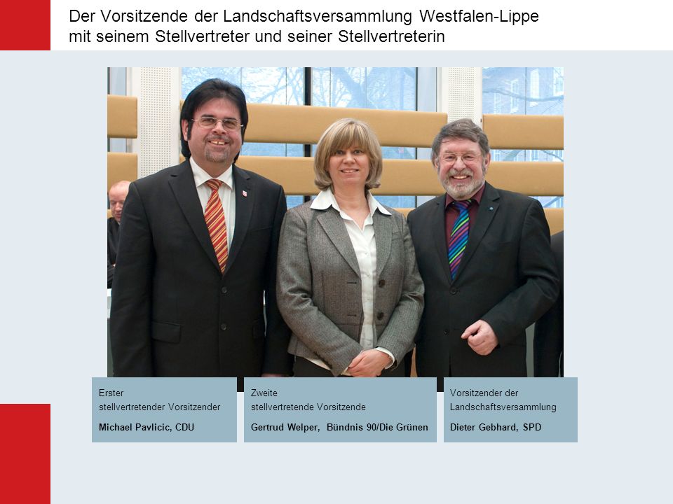 Der Vorsitzende der Landschaftsversammlung Westfalen-Lippe mit seinem Stellvertreter und seiner Stellvertreterin
