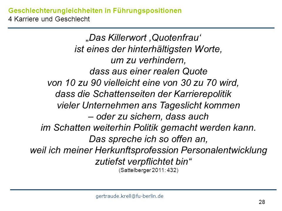von 10 zu 90 vielleicht eine von 30 zu 70 wird,
