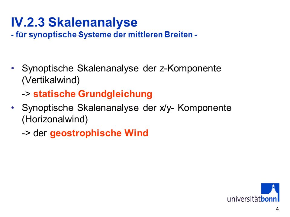 IV.2.3 Skalenanalyse - für synoptische Systeme der mittleren Breiten -