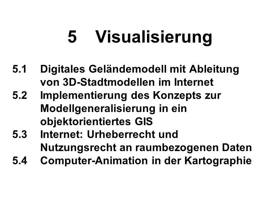 5 Visualisierung 5.1 Digitales Geländemodell mit Ableitung von 3D-Stadtmodellen im Internet.