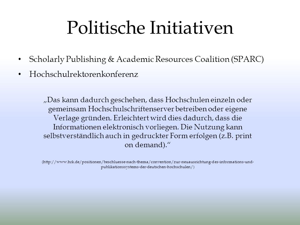 Politische Initiativen