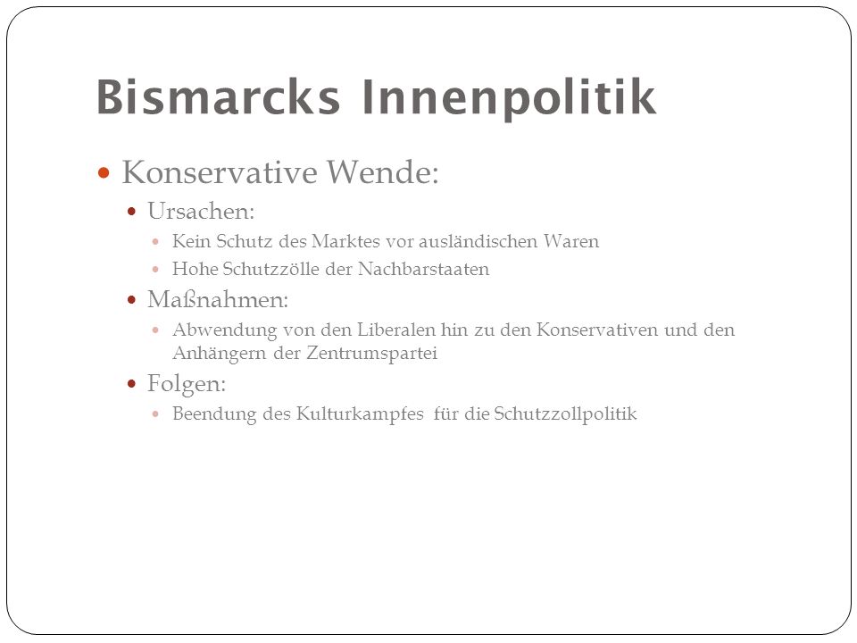 Bismarcks Innenpolitik