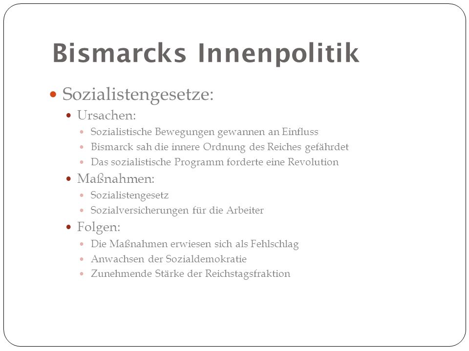Bismarcks Innenpolitik
