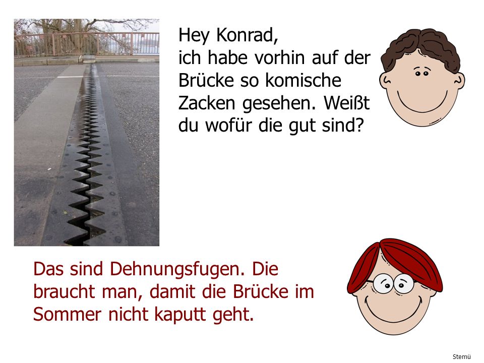 Hey Konrad, ich habe vorhin auf der Brücke so komische Zacken gesehen