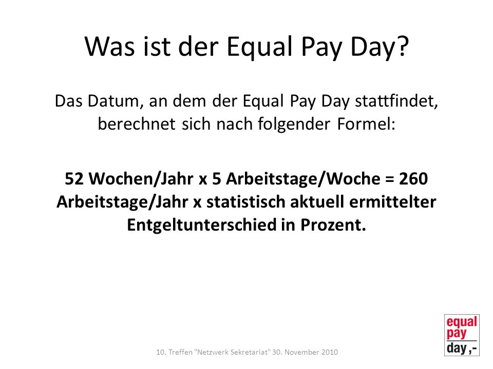 Equal Pay Day 2011 Präsentation zum ppt herunterladen