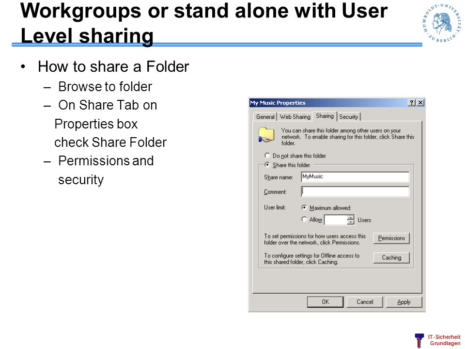 Workgroups or stand alone with User Level sharing