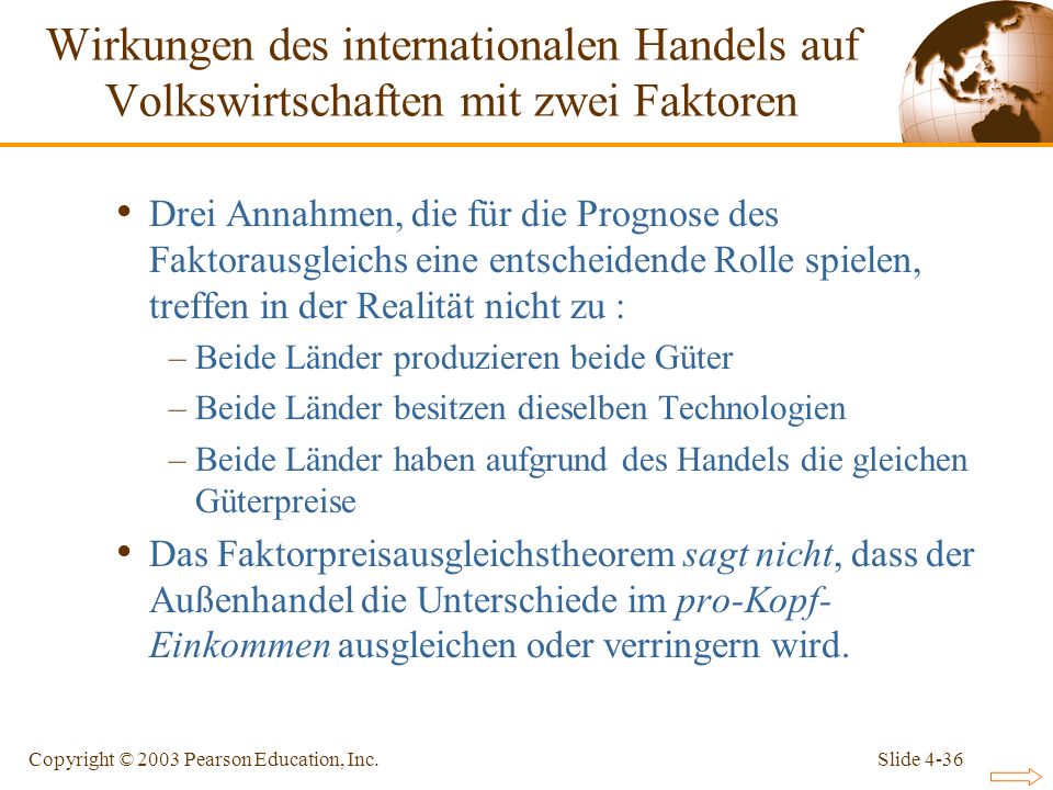 Wirkungen des internationalen Handels auf Volkswirtschaften mit zwei Faktoren