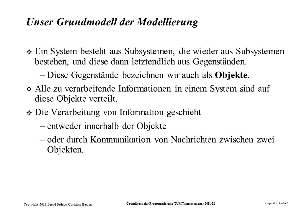 Unser Grundmodell der Modellierung