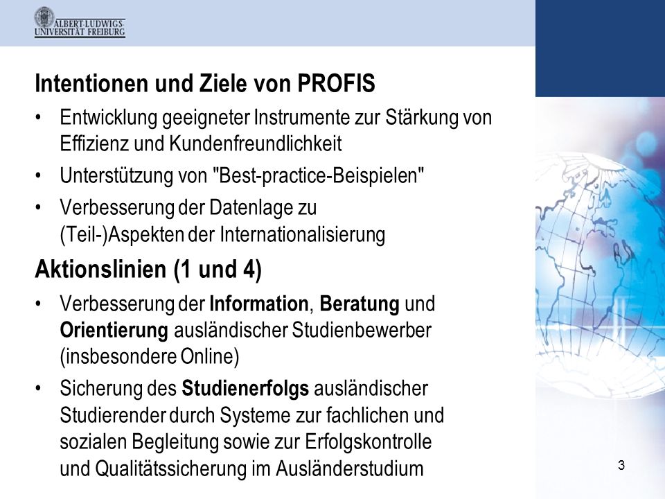 Intentionen und Ziele von PROFIS