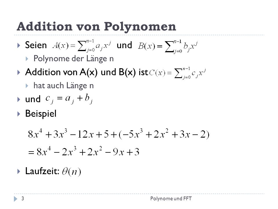 Addition von Polynomen