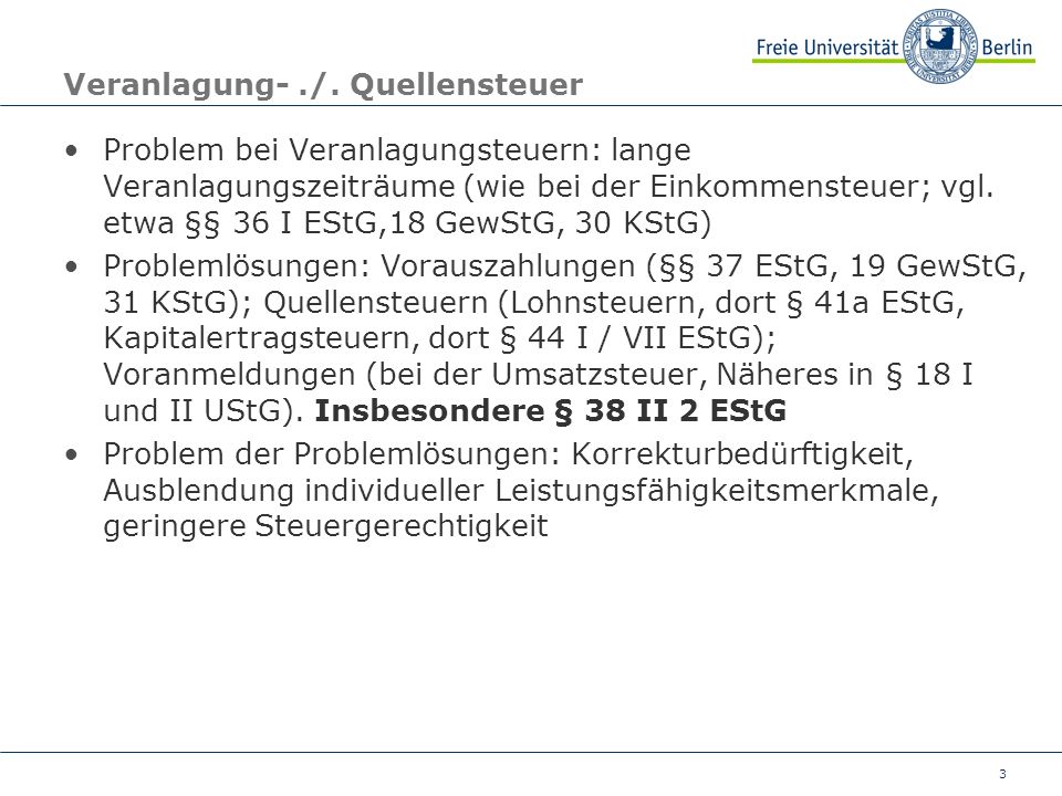 Veranlagung- ./. Quellensteuer