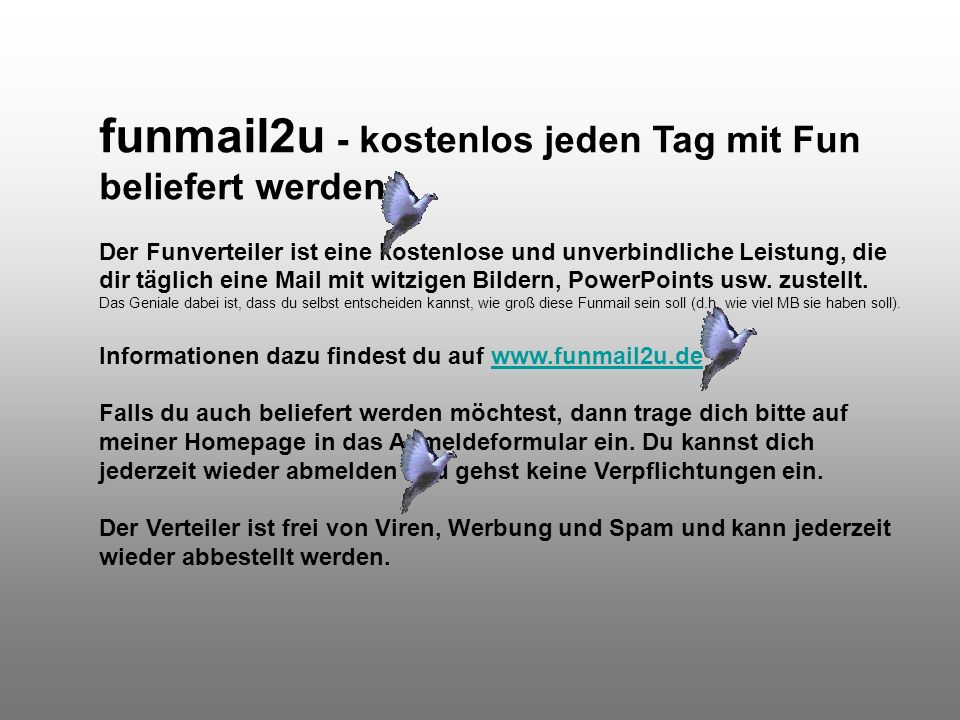 funmail2u - kostenlos jeden Tag mit Fun beliefert werden