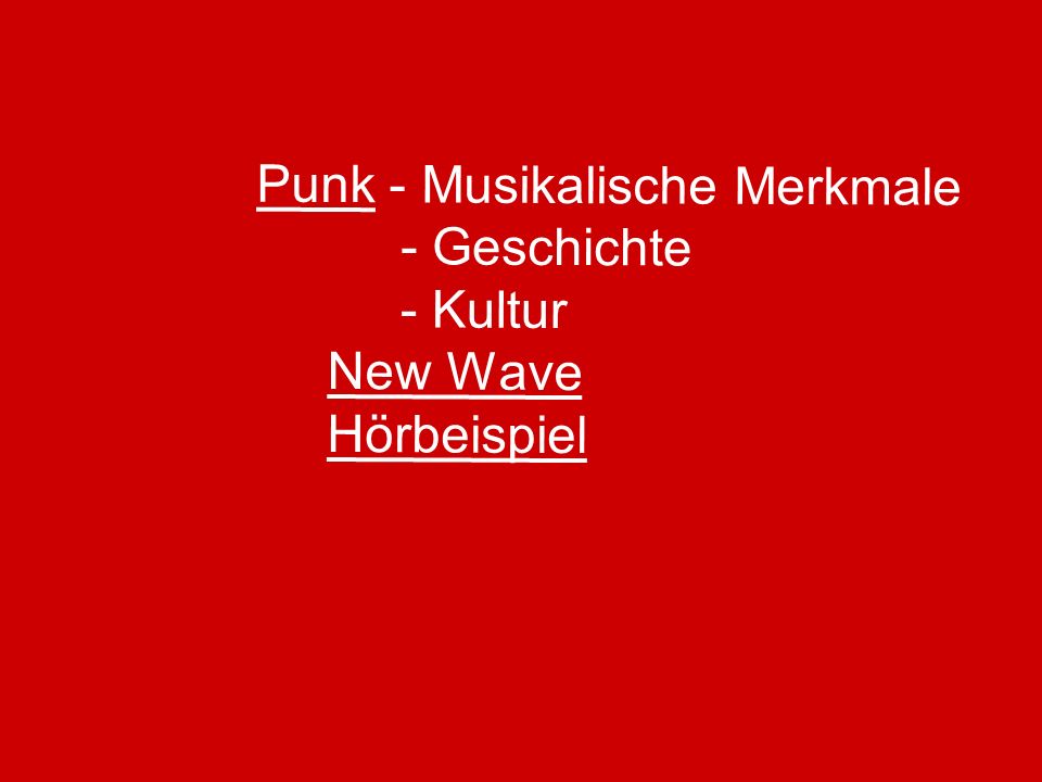 Punk - Musikalische Merkmale