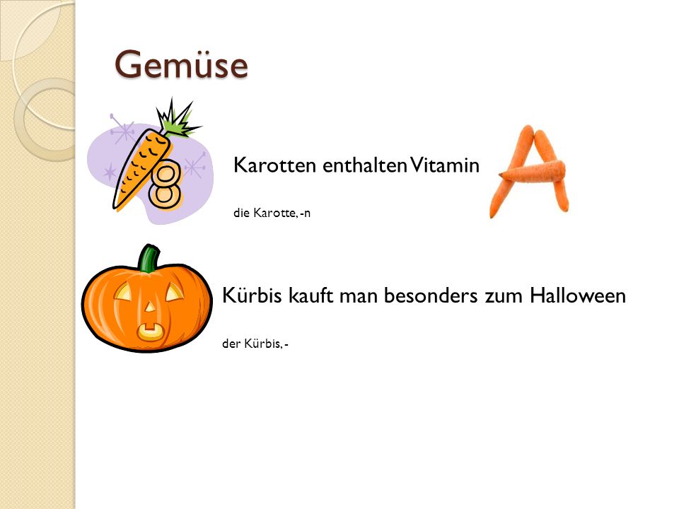 Gemüse Karotten enthalten Vitamin