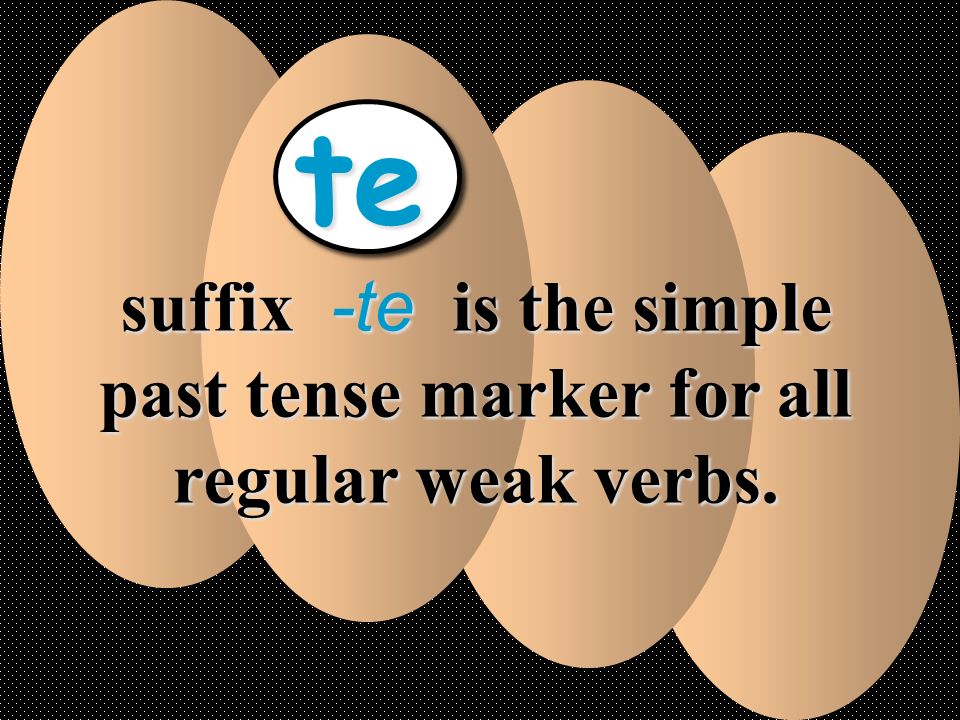 suffix -te is the simple past tense marker for all regular weak verbs.