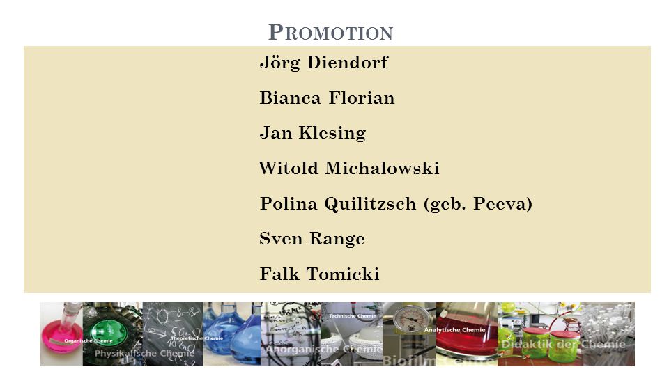 Promotion Jörg Diendorf Bianca Florian Jan Klesing Witold Michalowski Polina Quilitzsch (geb.