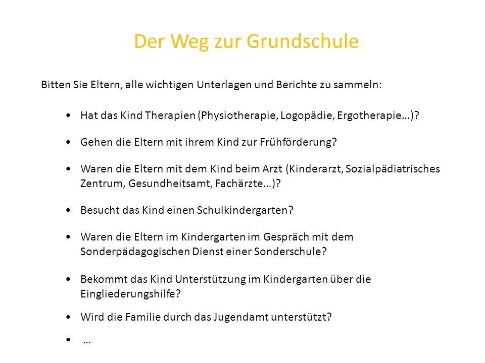 Der Weg zur Grundschule