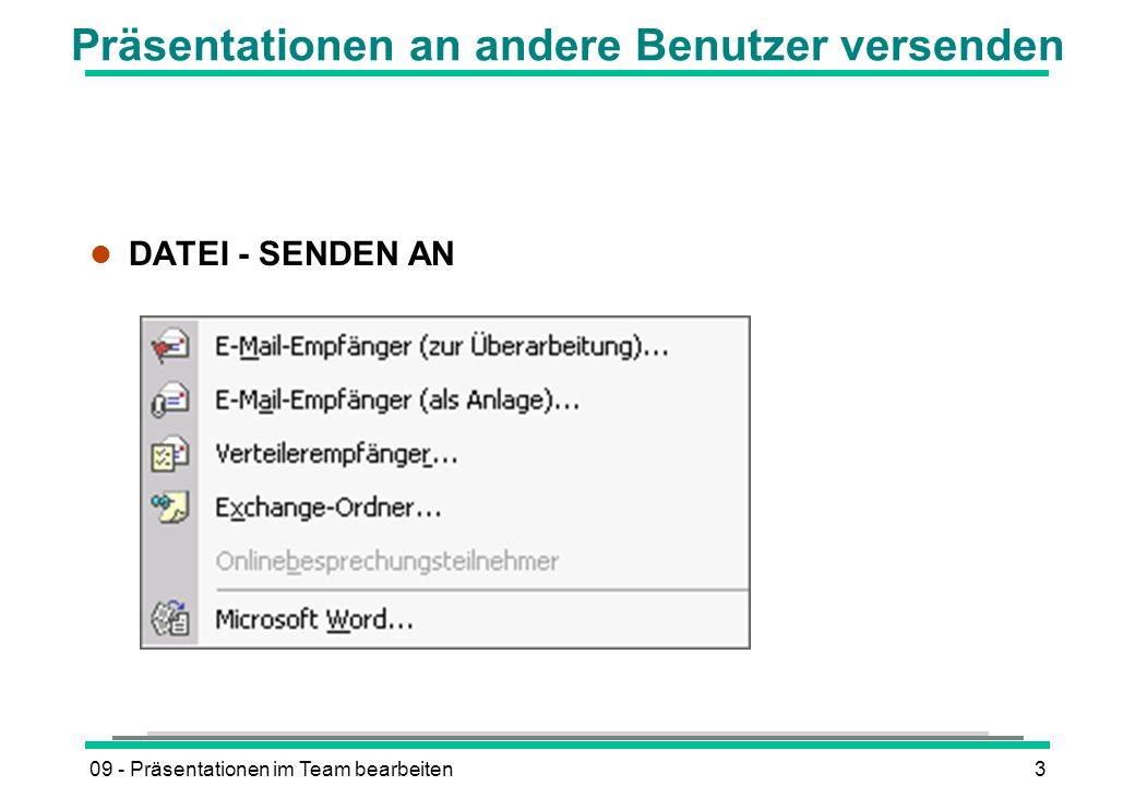 Präsentationen an andere Benutzer versenden
