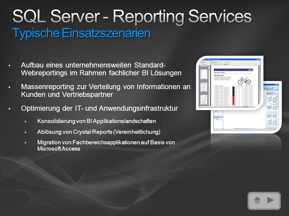 SQL Server - Reporting Services Typische Einsatzszenarien