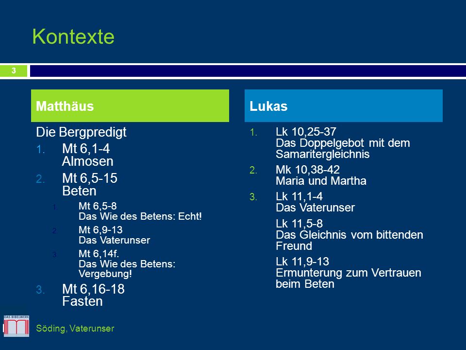 Kontexte Matthäus Lukas Die Bergpredigt Mt 6,1-4 Almosen