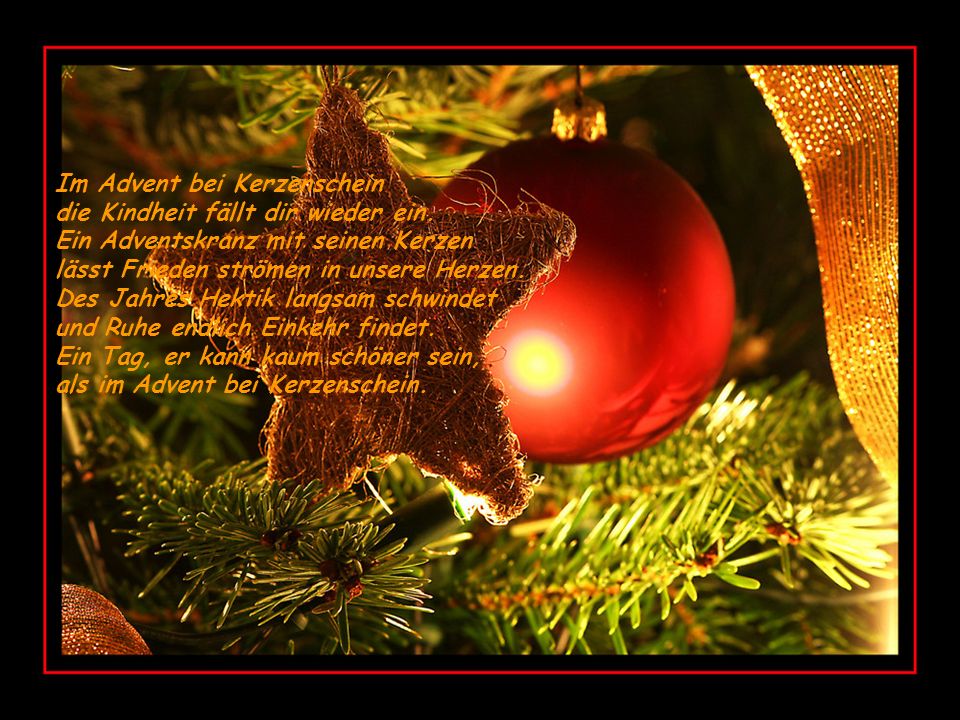 Im Advent bei Kerzenschein die Kindheit fällt dir wieder ein