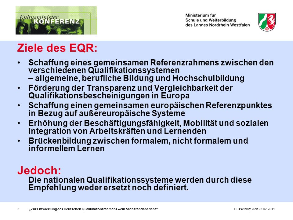 Ziele des EQR: