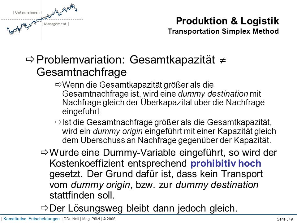 Beispiel Finden Sie eine Lösung für das nachfolgende Transportproblem mit der Minimum-Cost-Methode.