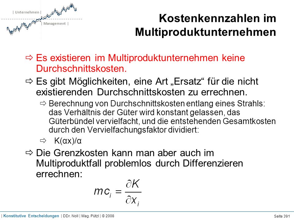 Kosten und Produktion Deckungsbeitrag