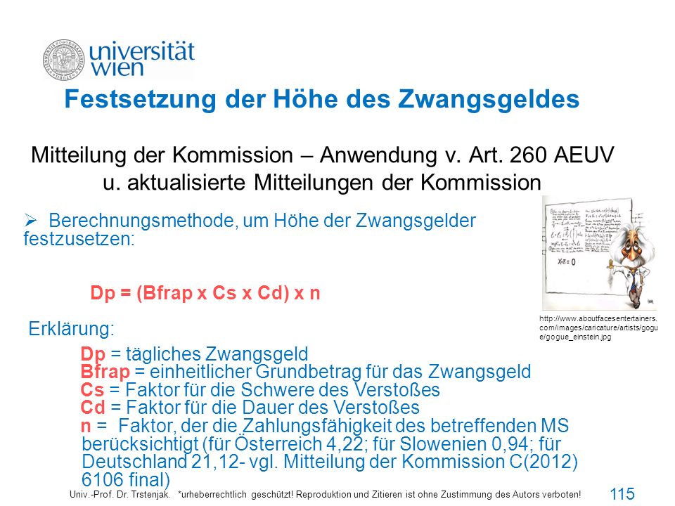 Festsetzung der Höhe des Zwangsgeldes Mitteilung der Kommission – Anwendung v. Art. 260 AEUV u. aktualisierte Mitteilungen der Kommission