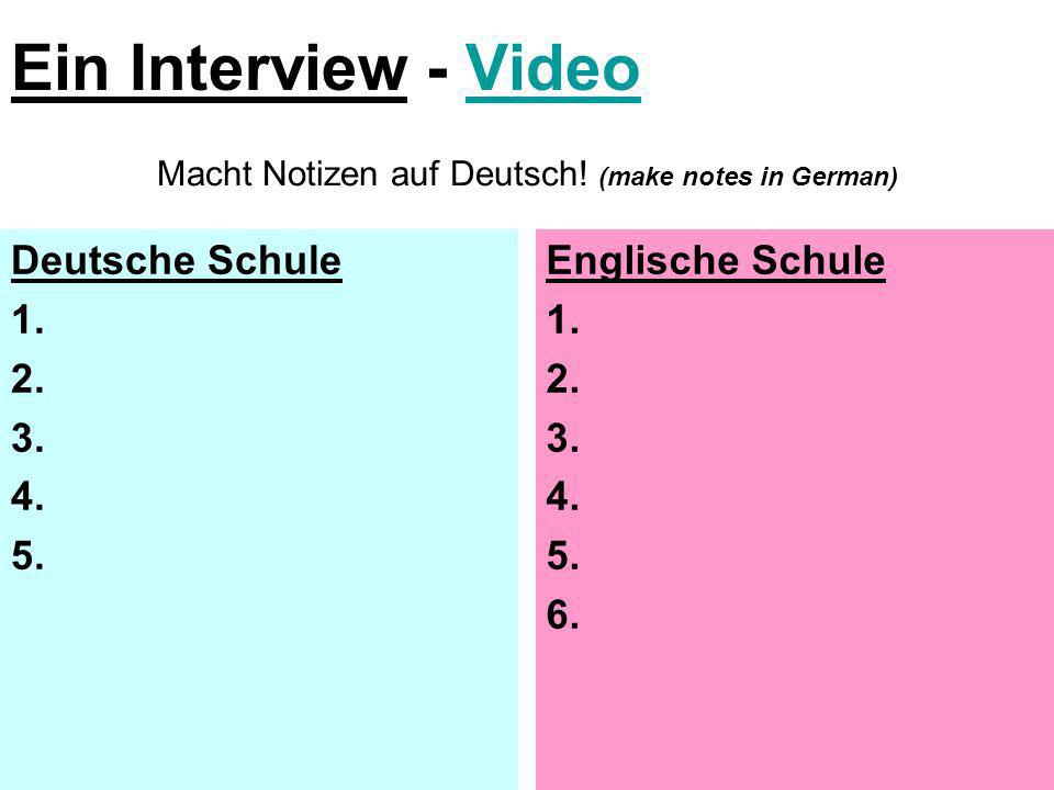 Macht Notizen auf Deutsch! (make notes in German)