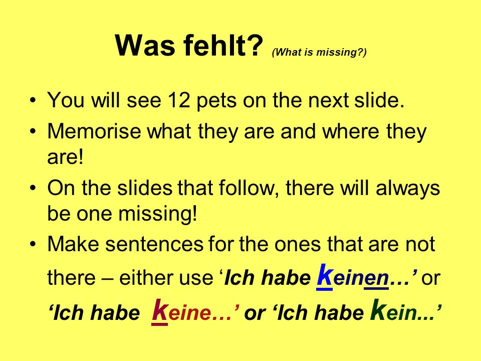Was fehlt (What is missing )