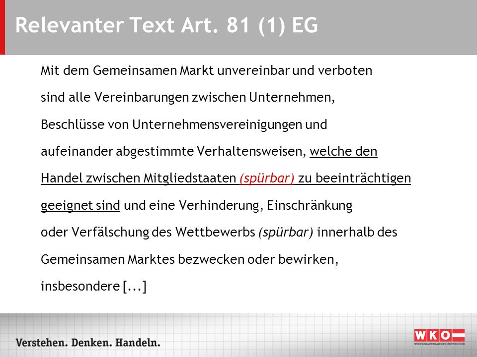 Relevanter Text Art. 81 (1) EG