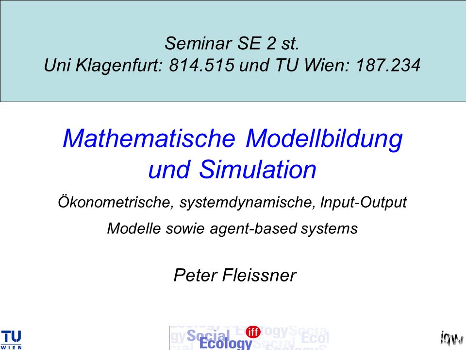 Seminar SE 2 st. Uni Klagenfurt: und TU Wien: 187