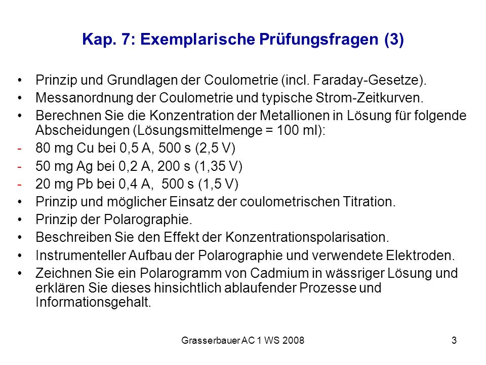 Kap. 7: Exemplarische Prüfungsfragen (3)