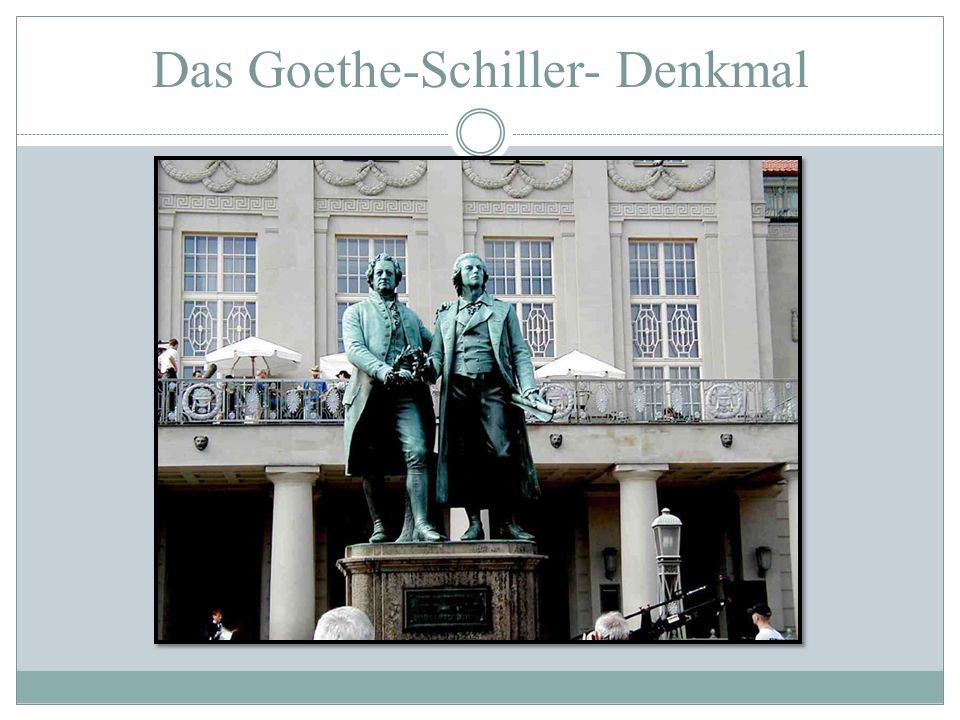 Das Goethe-Schiller- Denkmal