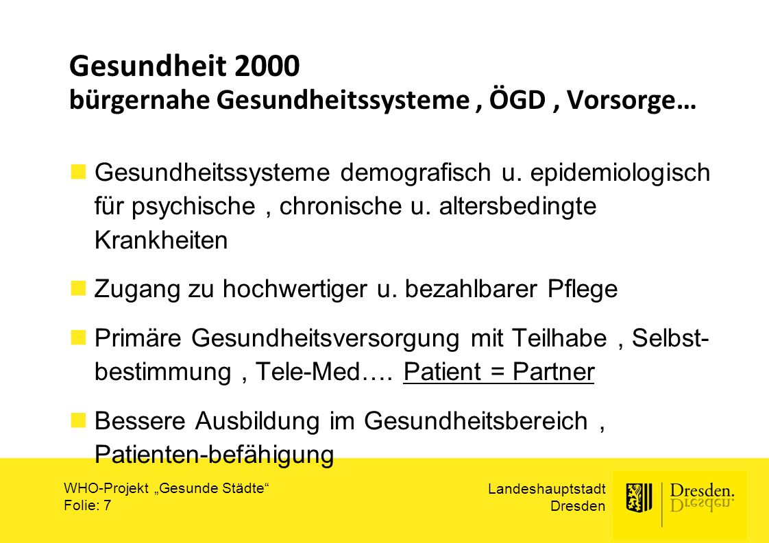 Gesundheit 2000 bürgernahe Gesundheitssysteme , ÖGD , Vorsorge…