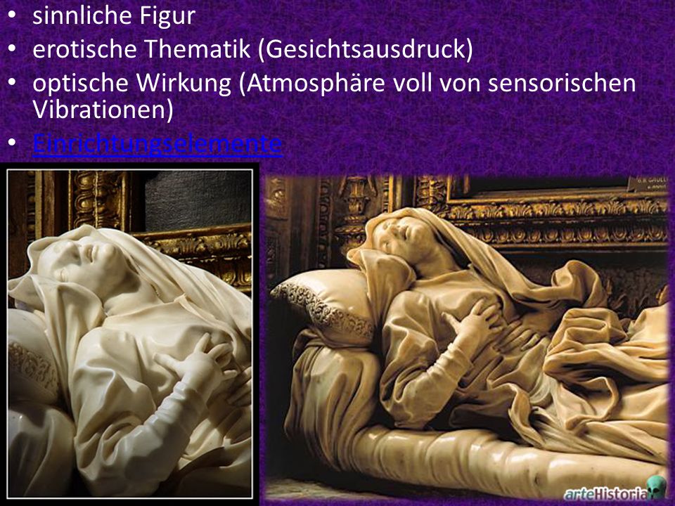 sinnliche Figur erotische Thematik (Gesichtsausdruck) optische Wirkung (Atmosphäre voll von sensorischen Vibrationen)