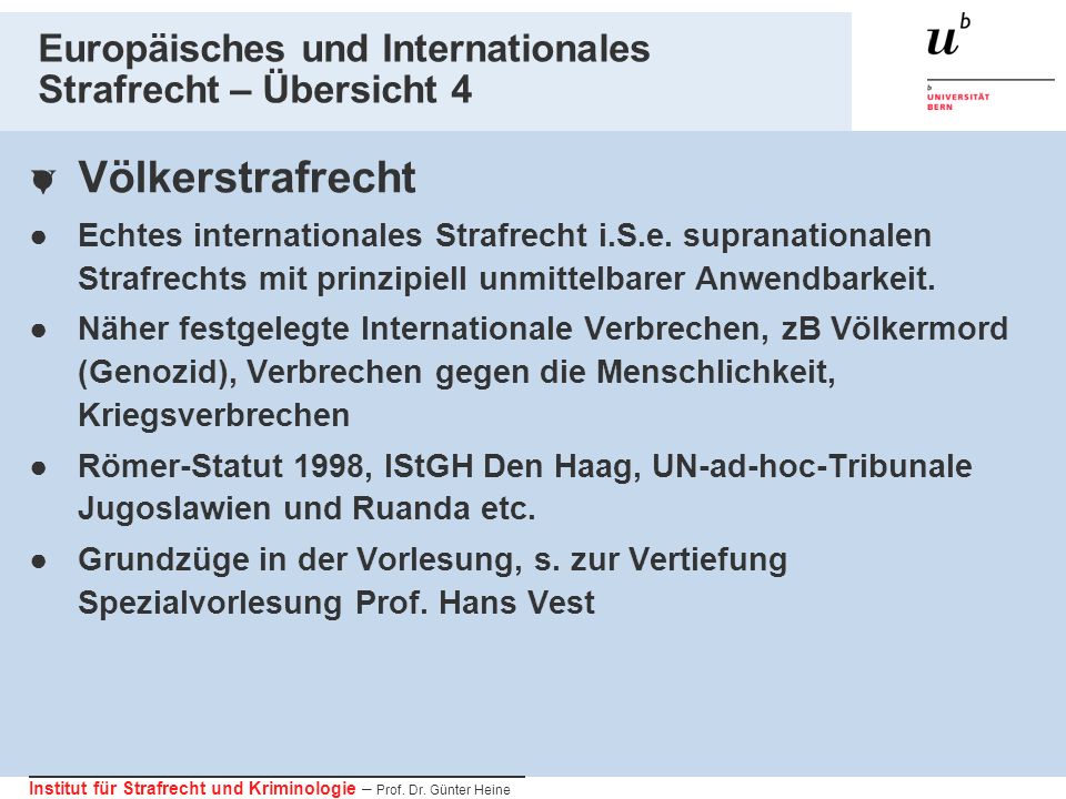 Europäisches und Internationales Strafrecht – Übersicht 4