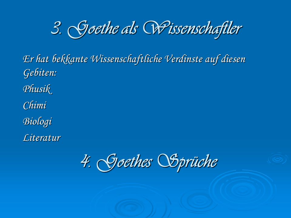 3. Goethe als Wissenschaftler