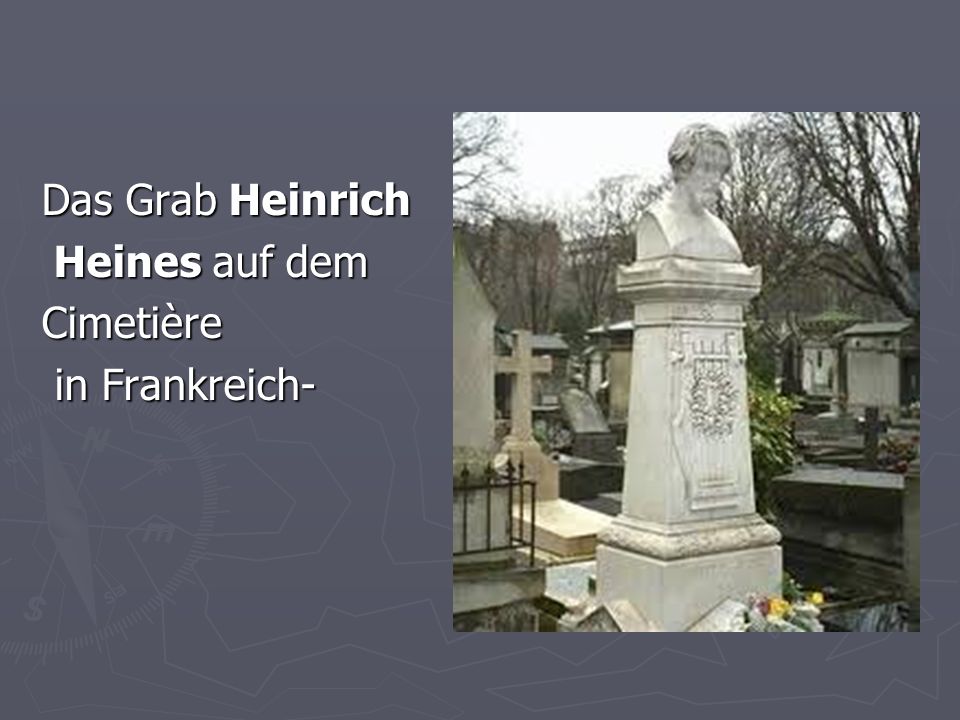 Das Grab Heinrich Heines auf dem Cimetière in Frankreich-