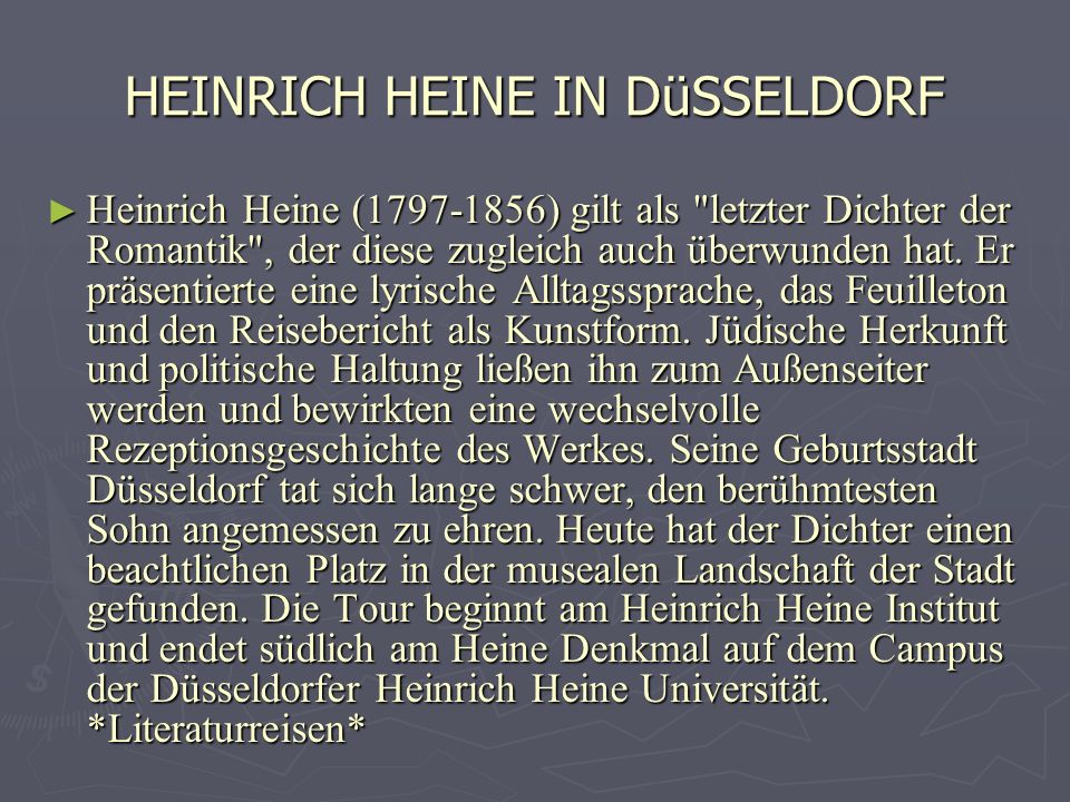 HEINRICH HEINE IN DüSSELDORF