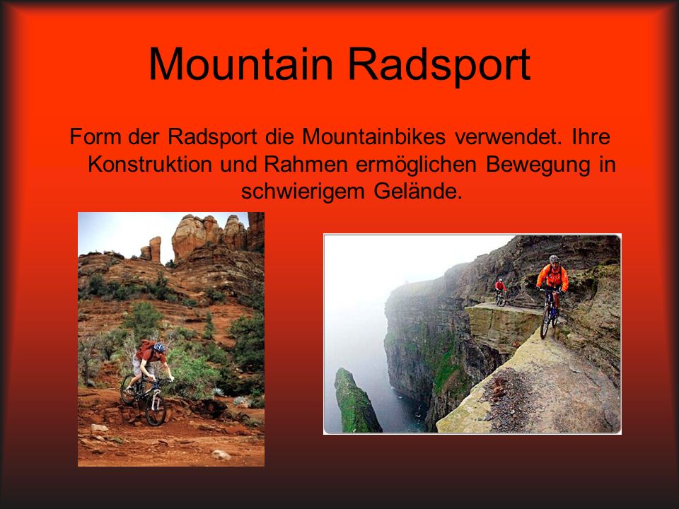 Mountain Radsport Form der Radsport die Mountainbikes verwendet.